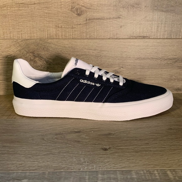 Adidas 3MC Mens Skateboarding Shoes Navy / White - Picture 2 of 4
